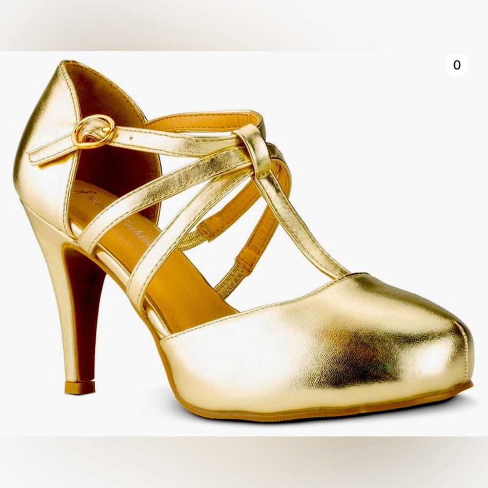 Room of Fashion light gold Vegan Mary Jane pumps